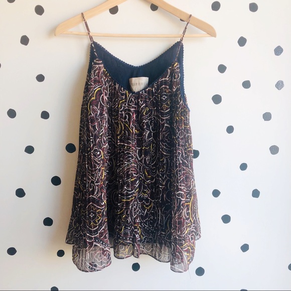 Moon River Pleated Accordion Cami Top Navy & Red • M - Picture 1 of 6